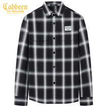 (Street trendy boyfriend style) Carbine mens 2022 autumn new black and white plaid loose lapel shirt thin coat