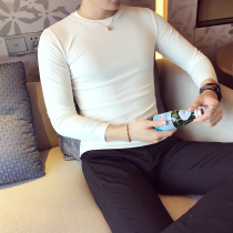 Fugui bird 2021 new long sleeve t-shirt male spring autumn round collar casual inner lap pure cotton swarm with white undershirt