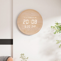 Clock wall clock living room perpetual calendar clock simple modern wall-free punch-free digital clock mute fashion electronic clock