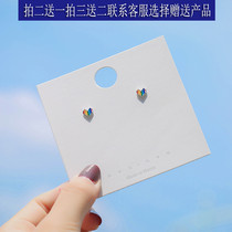 s925 pure silver rainbow loving ear nail female small crowdsourced design Colour minimalist small sleeping without picking up earrings woman