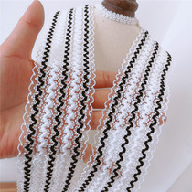 1 meter price 5cm wide stretch rubber elastic band Black and white elastic transparent lace chiffon elastic belt