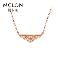 Mancaron wave light clear clear diamond cover chain 18K gold au750 Women in lock bone chain Fashion True Diamond Gift