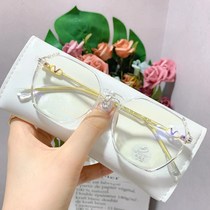 Female glasses with glasses frames irregularly visually impaired female polygon super light and thin Korean version of the transparent glass frames male