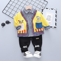 Baby Spring Wear 2022 New Kids Foreign Kids Kids Long Sleeves Suit One Year Old Baby Handsome Clothes Tide
