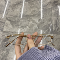 Xiaohong book seal sail with metal box flat glasses female round face ins Net red plain glasses frame with myopia