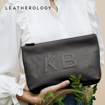 Leatherology leather large cosmetic bag Womens large capacity can be three-dimensional relief wash storage bag clutch bag