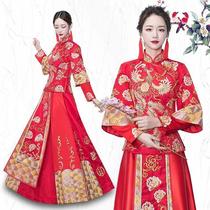 Xiuhe clothing 2020 new wedding female Chinese bride dress summer thin dragon and phoenix coat pregnant woman size show kimono