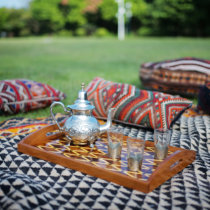 Moroccan Wood Tray Morocco handmade wooden Tray tea Tray tea set entertain fruit Tray imported North Africa