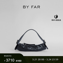 BY FAR Kubi black folds crystal cylinder axillary underpack retro small crowdsourced handbag single shoulder bag woman