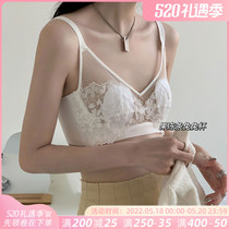 Method Rabbit Ears Lingerie Women Ultra Slim Large Breasts Slim Bra Slim Fit Sexy Lace White Comfort Breathable