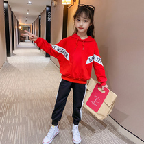 Girl Girl Net Red Two Suits Ocean Gas Spring Autumn Clothing 13 CUHK Childrens Fashion 10 Sport 12-year-old girl 15 bullies