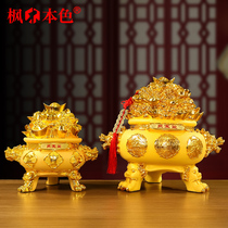 Golden Dollar Deposit Money Pot Swing Piece Accessible Living Room Wine Cabinet TV Cabinet Xuan Guan Decoration Office Opening Gift
