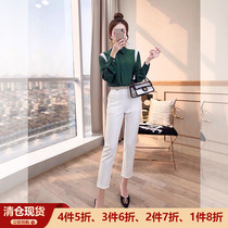 Shirt Two sets of women with small frescoed pants on 2022 New summer dress Lean Fried Street Fashion Suit Pants