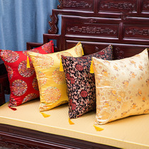 Chinese style mahogany sofa pillow classical back bed headrest bag living room large lumbar pillow with core Chinese style cushion