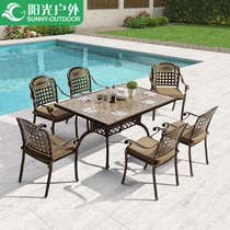 Sunshine outdoor cast aluminum table and chair outdoor courtyard garden terrace lounge villa balcony wrought iron chair