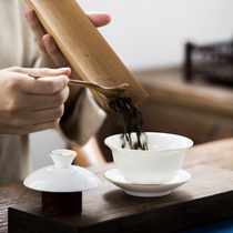 Sheep Jade White Porcelain Cover Bowl Kung Fu Tea Set Large Tea Bowl Tea Cup Home Single Three Cai Bowl Not Hot