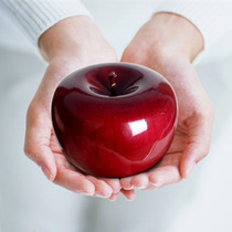 Yishui Pavilion red sandalwood carved apple ornaments safe and auspicious decoration Christmas gift Apple gift box