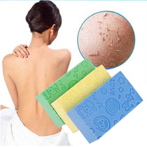 (Upgraded Painless Artifact for Bathing) Strong Embossed Sponge Bath Wipe Baby Adult Rubbing Gray Back Scrub Towel