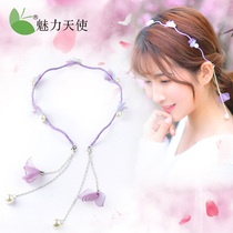  Korean fake earrings hair band tassel simple hair hair headband Lady hair cave sweet headdress headband Forest female hair accessories