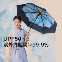 The official flagship store under the banana umbrella female rain and rain dual-purpose parasol folding umbrella under the scorch double-layer small black umbrella