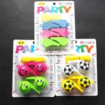 Childrens whistle color plastic smiley face kindergarten baby whistle survival outdoor sports football cheer toy