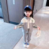 Girl hooded set 2022 new style Spring Spring Spring Autumn Children Children baby girl baby spring two-piece set