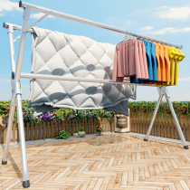 Clothes rack Floor-to-ceiling indoor household balcony Bedroom drying quilt artifact outdoor stainless steel telescopic folding cool clothes rod