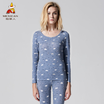 Scarecrow Lady Modal cotton thin thermal underwear set round neck slim body body body autumn trousers