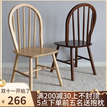 Shell back chair original solid wood dining chair new Italian light luxury mortise tenon Nordic apartment cafe balcony home