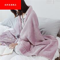 Nordic lazy cloak shawl Falevel blanket office nap thickened lamb ply leg blanket