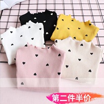 Girls base shirt 2021 new spring Korean version of the tide of childrens pure cotton clothes baby spring and autumn top t-shirt