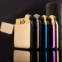 Original New Leader pure copper lighter plate Machine personality creative windproof grinding wheel ultra-thin kerosene lighter