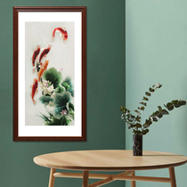 Pure hand embroidered living room decoration hanging painting Carp Picture Su embroidered silk
