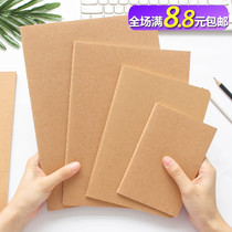 16k kraft paper notebook Simple checkered notepad Horizontal line A5 blank retro car line mounted sketchbook