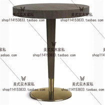 American solid wood round negotiation table metal base small round several designer cafeterias reception round table