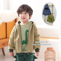 Chiumi South Korea Imported Child Clothing 2020 Winter Boy Girl Child Plus Suede Cartoon Dinosaur Foreign Air Jacket C1