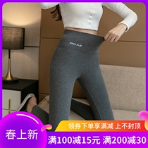 Japanese Beating Underpants Woman Autumn winter Outer wear pure cotton High waist elastic display slim large size 90% plus suede thickened small-footed pants
