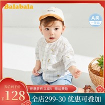Balabala baby set baby Summer boy short sleeve 2020 new foreign style cotton shirt cotton linen mosquito pants