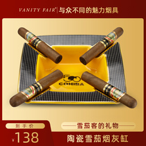 Cigar ashtray ceramic ashtray living room clubhouse atmosphere four trough cigar ashtray