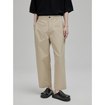 NanS wide fold pocket design single lip bag dotted with a loose lumbar straight tube recreational trousers