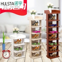 Simple multi-layer small shoe rack space-saving shelf Small narrow corner mini household economical door wooden shoe cabinet