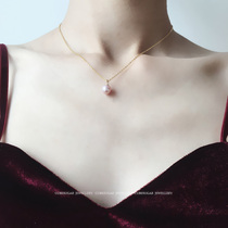 Pink Purple Beauty Turn America 14K Gold Natural Light Color Freshwater Pearl Pendant choker Necklace