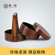 Huang Yifu old paint wooden dried fruit box Household dried fruit plate Nut plate Creative melon seed snack candy box storage