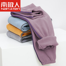 Childrens warm pants coral fleece plus velvet warm pants thick pajama pants baby flannel pants winter boys and girls home pants