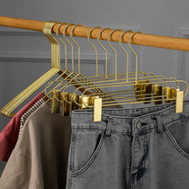 Gold hanger pants rack Triangle childrens hanger Metal long hook Adult clothing support Childrens pants rack Adult pants clip