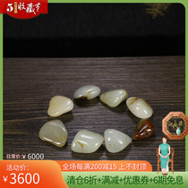Eight parties to finance hand chain Yoyu rim Xinjiang and Tian Yubai jade seeds raw stone one-seed original seed handstring 39g