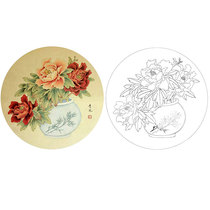 Gongbi painting white sketch background draft Physical print draft Dai Qingchi flower and bird sketch hook line practice draft size optional DQ16