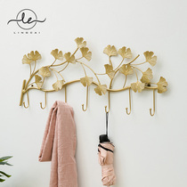 Collar color Modern Nordic Decoration Hook home Ginkgo Leaf Creative Wall-mounted Living-room Bedroom Xuanguan Light Extravagant Clothes Hook