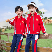 School uniform suit primary school spring and autumn style kindergarten garden uniform autumn clothing first grade childrens sports meeting class uniform three-piece set