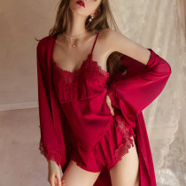 Lace sexy lingerie small chest bellyband passion suit perspective transparent coquettish uniform teasing seduction pajamas